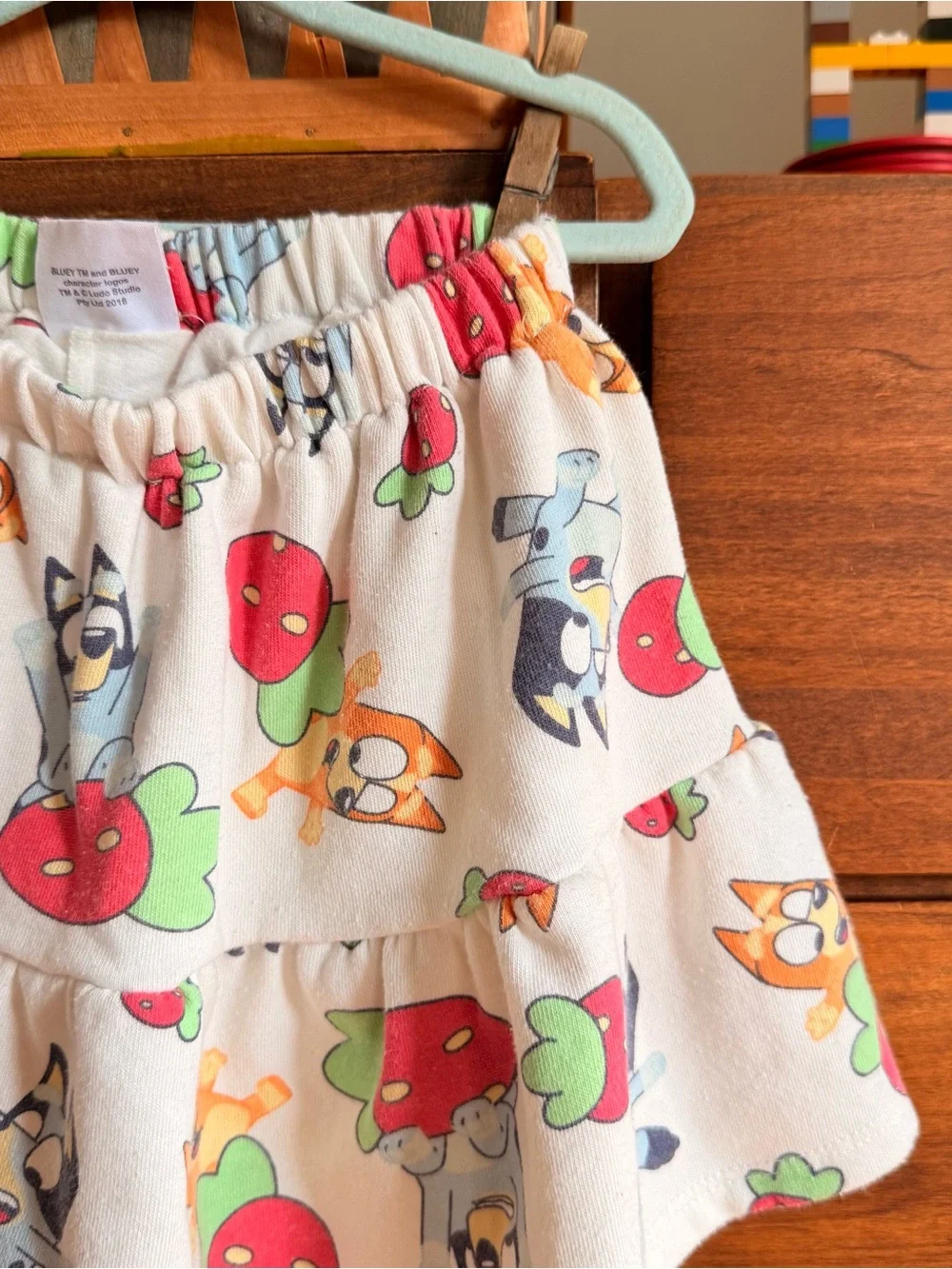 Bluey strawberry jersey skort and shirt set